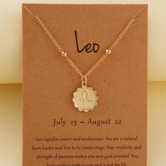 gold tone horoscope pendant boho necklace - Picture 4 of 14